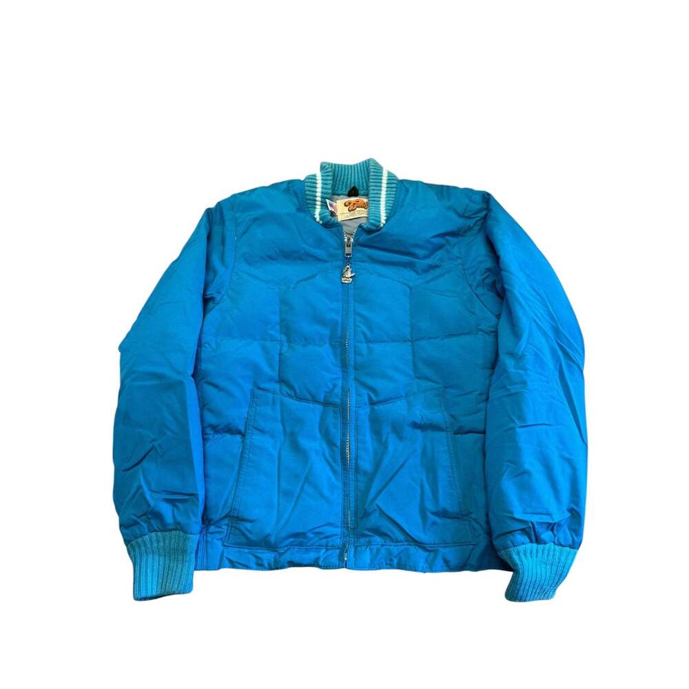 Vintage 70s/80s Comfy Down Insulated Bomber Jacket Blue Made in USA